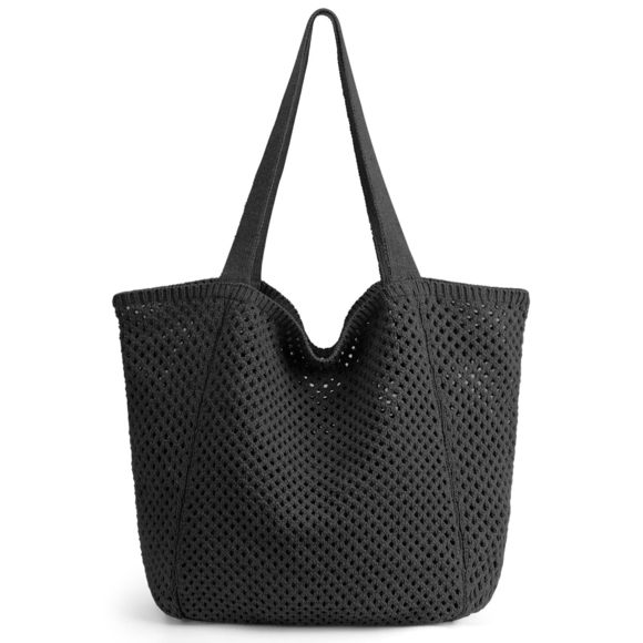 Crochet Bags - Summer Beach Tote, Aesthetic Hiie Knit Bag A :[ - Picture 1 of 6